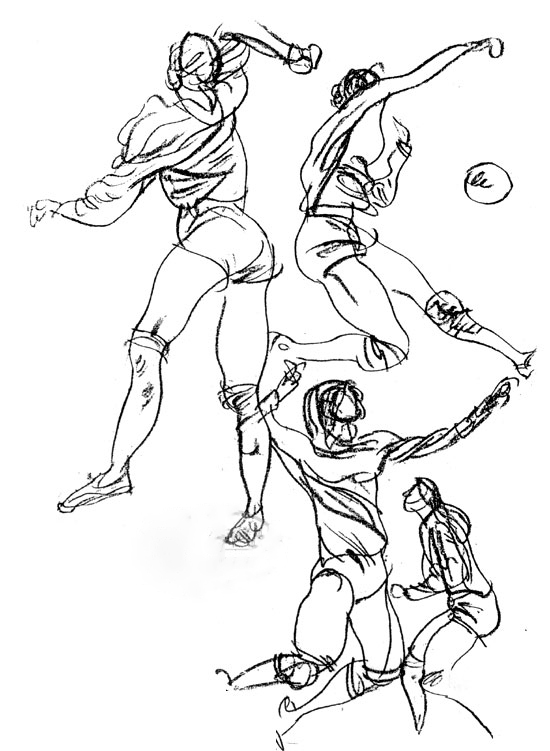 游动的线条 动态速写表现技法